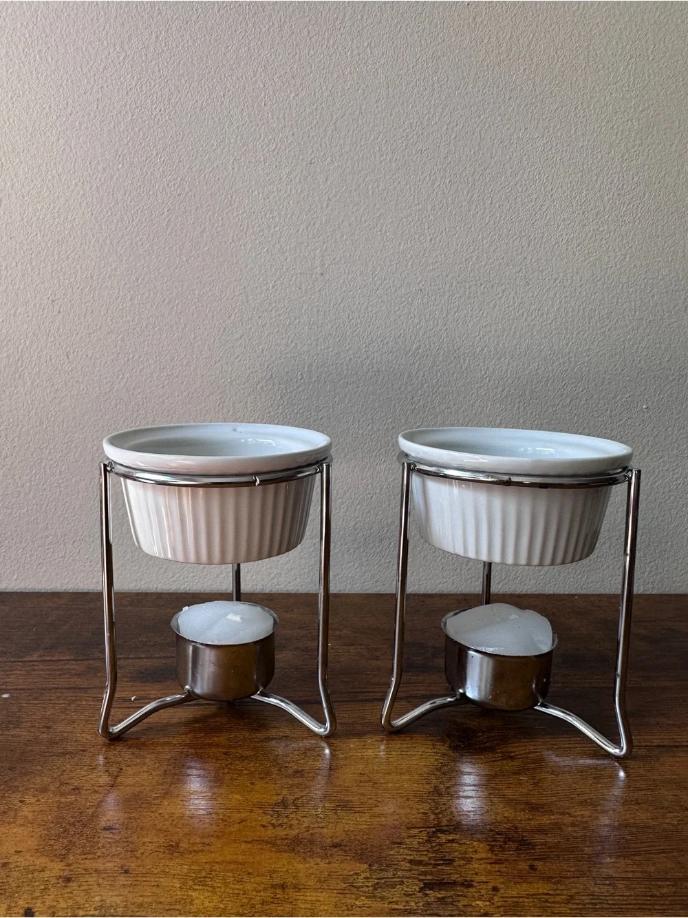 Progressive International Ceramic Butter Warmers Set of 2 Fondue Sauces Gravy‎